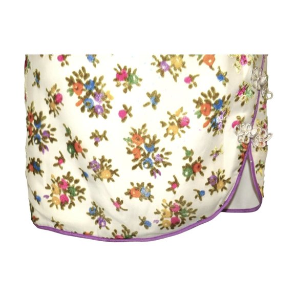 ** SOLD ** X by NBD Floral Boucle-Embroidered Asian-Inspired Mini Dress Size S - Picture 3 of 7